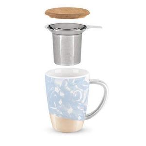 PINKY UP Dusty Blue Ceramic Tea Mug & Infuser NEW